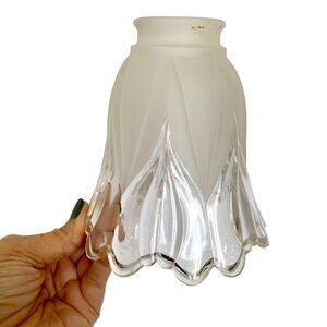 Frosted Glass Light Cover Shade Tulip Style Clear 5in Diameter Replacement
